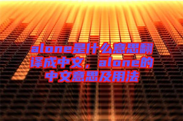 alone是什么意思翻譯成中文，alone的中文意思及用法