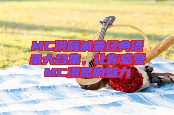 MC洪磊喊麥經典語錄大合集，讓你感受MC洪磊的魅力