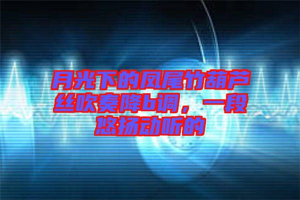 月光下的鳳尾竹葫蘆絲吹奏降b調，一段悠揚動聽的