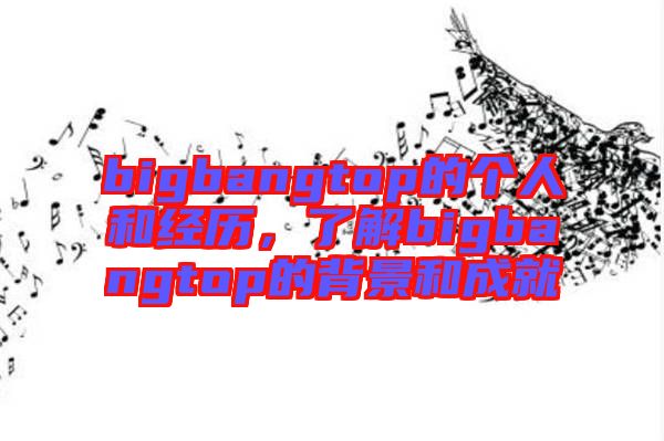 bigbangtop的個人和經歷，了解bigbangtop的背景和成就