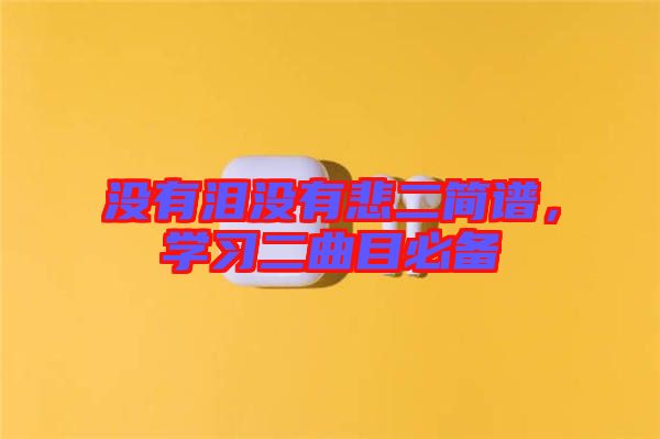 沒有淚沒有悲二簡譜，學習二曲目必備