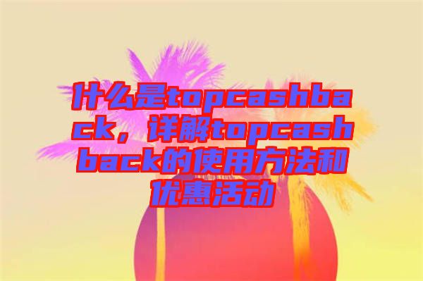 什么是topcashback，詳解topcashback的使用方法和優惠活動