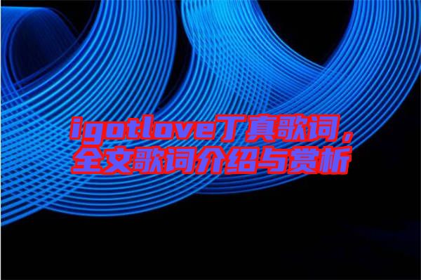 igotlove丁真歌詞，全文歌詞介紹與賞析