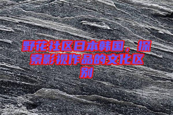 野花社區日本韓國，探索影視作品的文化區別