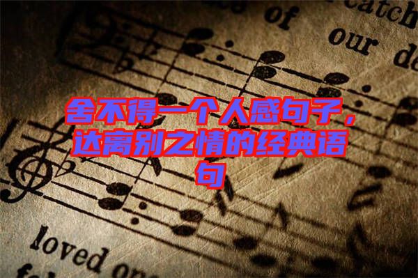舍不得一個人感句子，達離別之情的經典語句