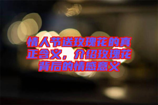 情人節送玫瑰花的真正含義，介紹玫瑰花背后的情感意義
