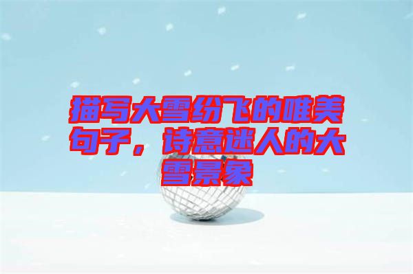 描寫大雪紛飛的唯美句子，詩意迷人的大雪景象