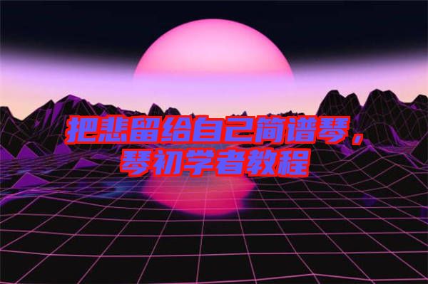 把悲留給自己簡譜琴，琴初學者教程