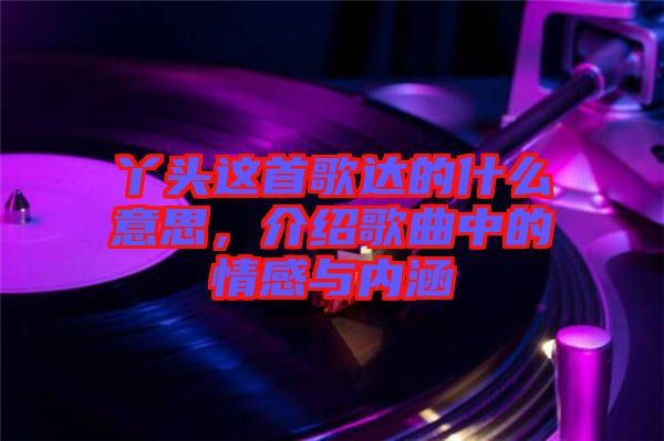 丫頭這首歌達的什么意思，介紹歌曲中的情感與內涵