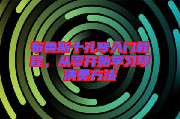 布魯斯十孔琴入門教程，從零開(kāi)始學(xué)習(xí)琴演奏方法