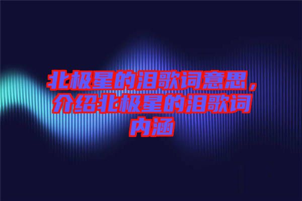 北極星的淚歌詞意思，介紹北極星的淚歌詞內涵