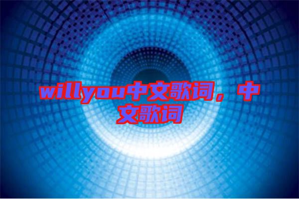 willyou中文歌詞，中文歌詞