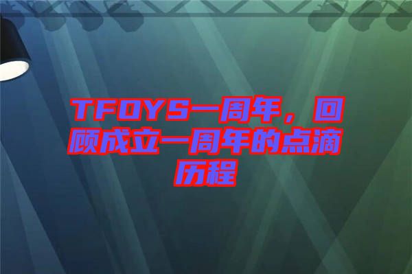 TFOYS一周年，回顧成立一周年的點(diǎn)滴歷程