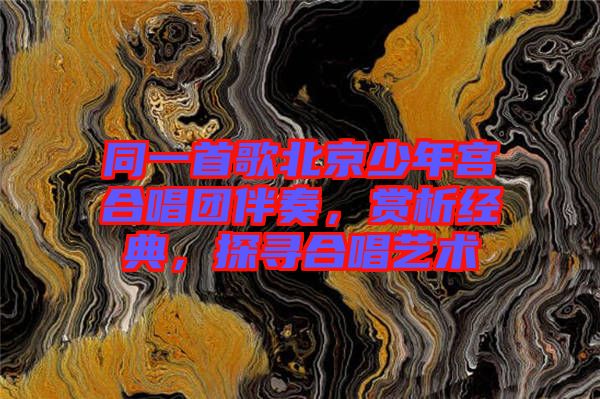 同一首歌北京少年宮合唱團伴奏，賞析經典，探尋合唱藝術
