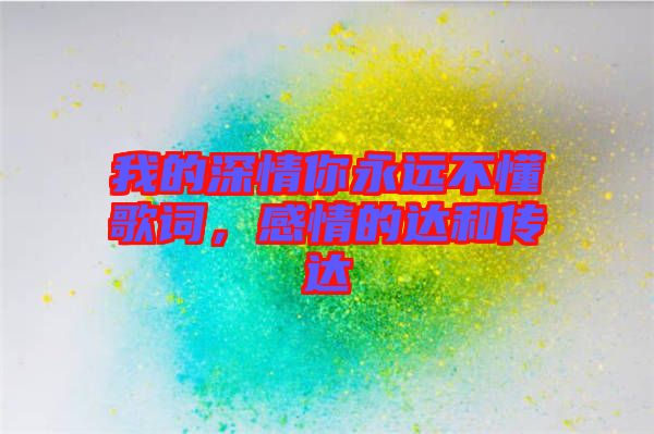 我的深情你永遠(yuǎn)不懂歌詞，感情的達(dá)和傳達(dá)
