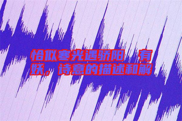 恰似寒光遇驕陽囧囧有妖，詩意的描述和解