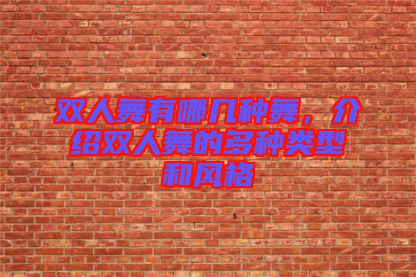 雙人舞有哪幾種舞，介紹雙人舞的多種類(lèi)型和風(fēng)格