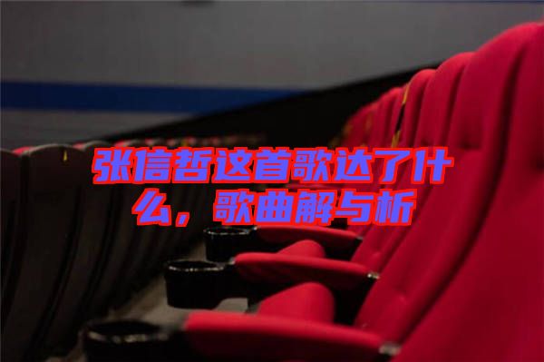 張信哲這首歌達了什么，歌曲解與析