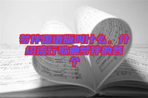 夢伴國語版叫什么，介紹流行歌曲夢伴的各個