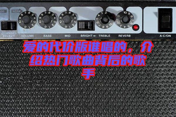 愛的代價版誰唱的，介紹熱門歌曲背后的歌手