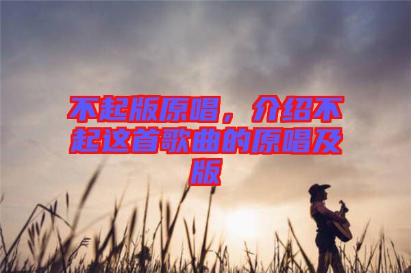 不起版原唱，介紹不起這首歌曲的原唱及版
