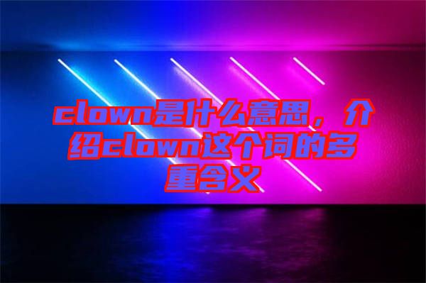 clown是什么意思，介紹clown這個詞的多重含義