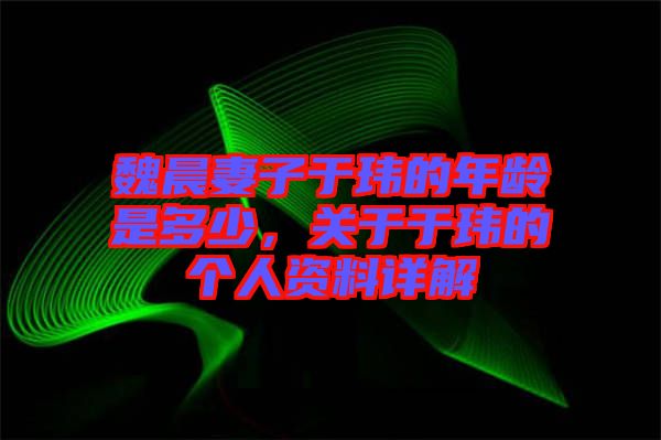 魏晨妻子于瑋的年齡是多少，關(guān)于于瑋的個人資料詳解