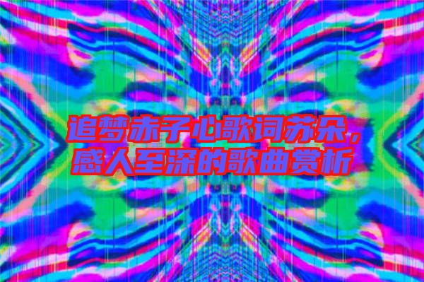 追夢赤子心歌詞蘇朵，感人至深的歌曲賞析