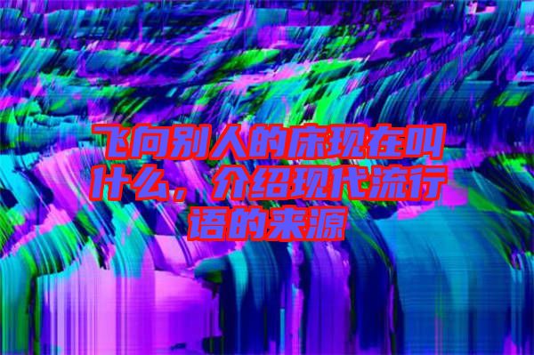 飛向別人的床現在叫什么，介紹現代流行語的來源